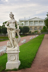 Nereid Amphitrite Sculpture on the background of the Cameron gallery in Pushkin