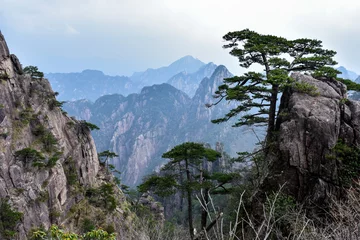 Stickers pour porte Monts Huang Huangshan Scenic Spot in Anhui Province, China