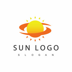 Sun Logo Design Template, abstract creative sun icon
