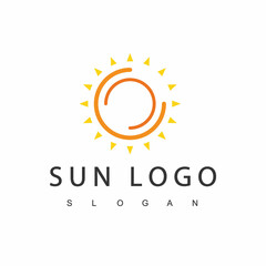Fototapeta premium Sun Logo Design Template, abstract creative sun icon