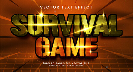 Survival game 3D text effect, editable text style and suitable for game assets.