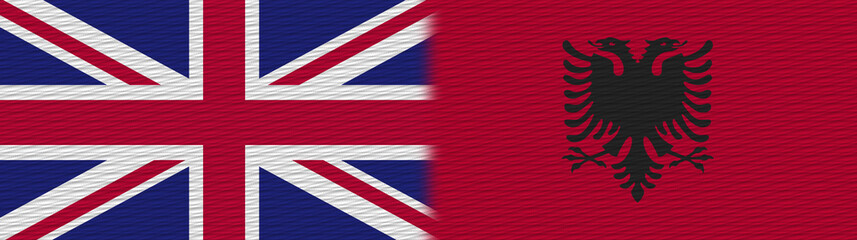 Albania and United Kingdom British Britain Fabric Texture Flag – 3D Illustration