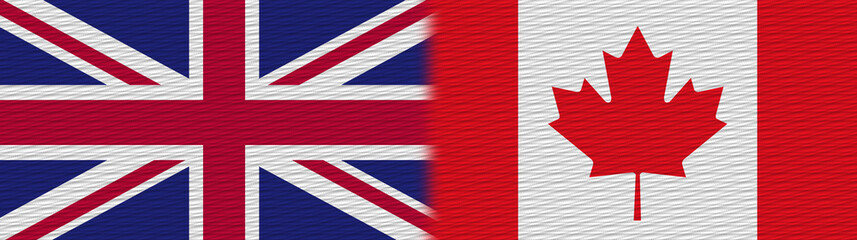 Canada and United Kingdom British Britain Fabric Texture Flag – 3D Illustration