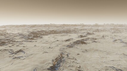 Fototapeta premium science fiction wallpaper, cosmic landscape, realistic exoplanet, abstract cosmic texture, beautiful alien planet in far space, detailed planet surface, abstract aerial view 3d render