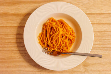 イタリアンパスタ　カニのトマトクリーム　マスカルポーネ仕立て