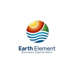 Earth Element Logo Template Design