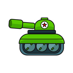 tank illustration, suitable for game store, game developer, game review blog or vlog channel, game fan or community, icon, etc.