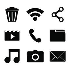 Phone menu icon set