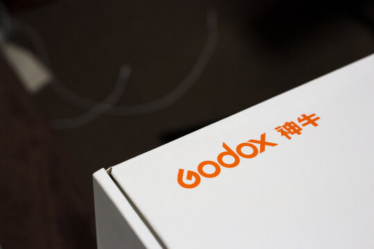 Kumamoto, Japan - May 29 2020 : The logo of GODOX, a Chinese professional photo equipment manufacturer, printed on product box.