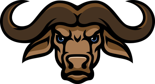 Head of Angry Water Buffalo Sport Team Logo