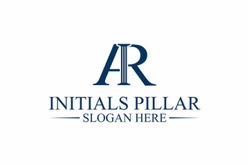 pillar of law logo, initial letter A/r. premium vector