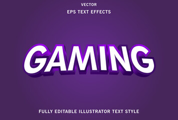gaming text effect with purple color.