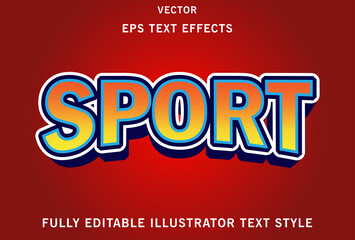 Fototapeta premium editable red sports text effect. red and yellow gradient color text effect