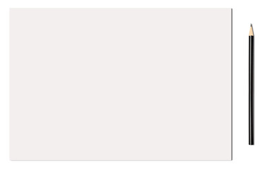 Obraz premium Pencil and paper on white background