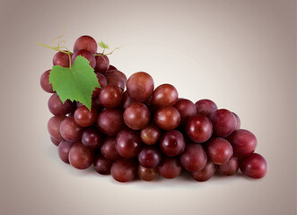 Obraz premium Purple grape bunch with leaf