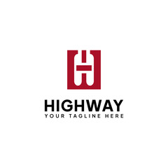 Highway template logo vector, Letter H and W logo