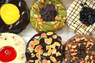 set of donuts in box