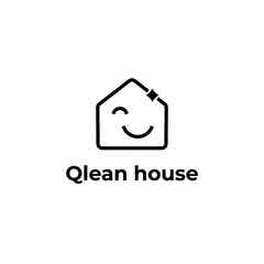 clean home house service logo design real estate logo vector