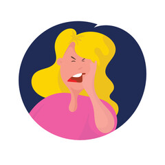 Attractive Female Feeling Painful Toothache. Dental Health And Care Concept. 
