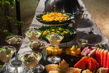 thai dessert  for buffet line in wedding party.