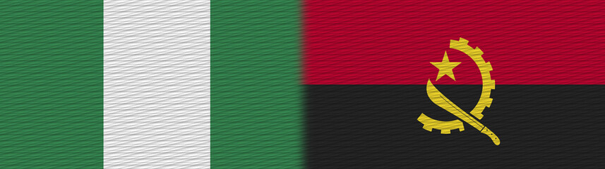 Angola and Nigeria Nigerian Fabric Texture Flag – 3D Illustration