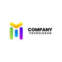 colorful modern letter m logo design
