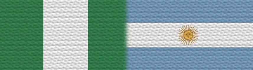 Argentina and Nigeria Nigerian Fabric Texture Flag – 3D Illustration