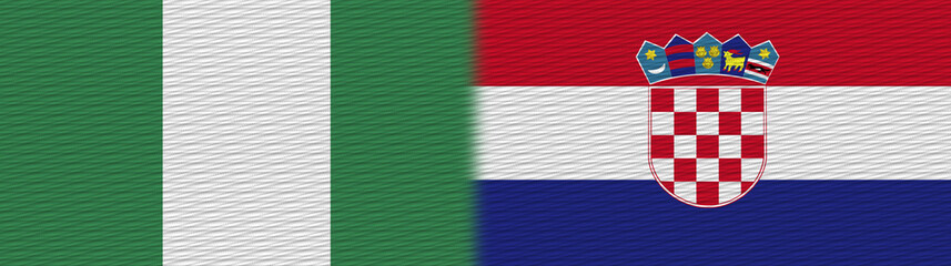 Croatia and Nigeria Nigerian Fabric Texture Flag – 3D Illustration