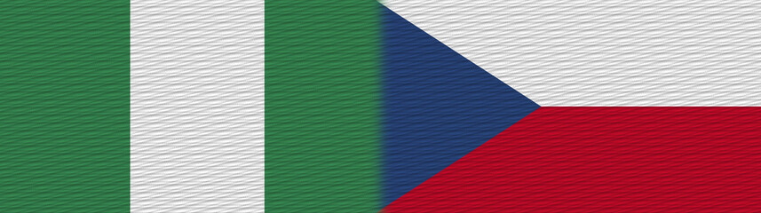 Czech Republic and Nigeria Nigerian Fabric Texture Flag – 3D Illustration
