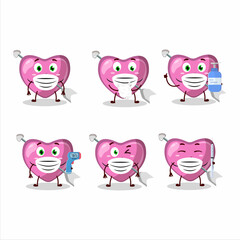 A picture of pink cupid love arrow cartoon design style keep staying healthy during a pandemic