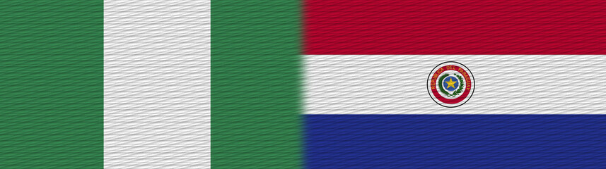 Paraguay and Nigeria Nigerian Fabric Texture Flag – 3D Illustration