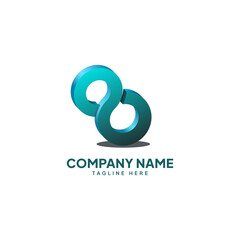 Fototapeta premium Number eight vector illustration for logo or business identity