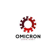 Omicron Variant Icon Logo Vector