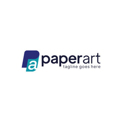 Paper Art logo. P monogram like paper roll. Envelope, letterhead, letter, and business card. Branding of business papers.