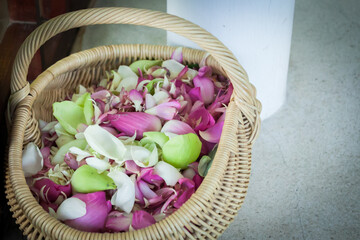 Floral arrangement at a wedding ceremony