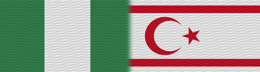 Northern Cyprus and Nigeria Nigerian Fabric Texture Flag – 3D Illustration
