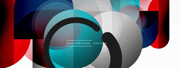 Fototapeta premium Round triangle shapes lines and circles. Geometric vector illustration for wallpaper banner background or landing page
