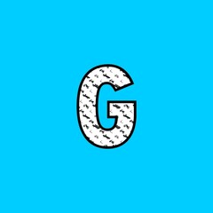 letter g decorated with transportation pattern. Vector cartoon english alphabet.
