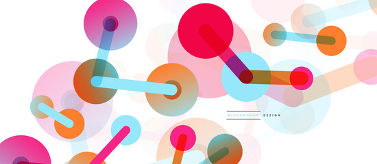 Abstract background. Round dots connected by lines. Trendy techno business template for wallpaper, banner, background or landing