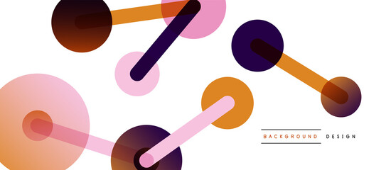 Abstract background. Round dots connected by lines. Trendy techno business template for wallpaper, banner, background or landing