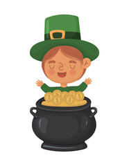 leprechaun with golden pot