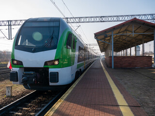 A new electric train at the station