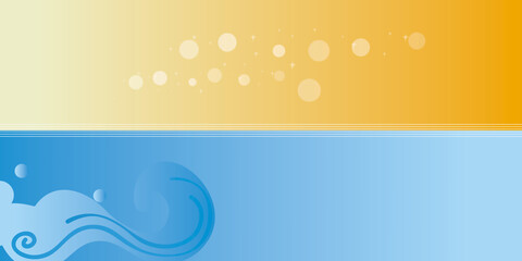 Horizontal orange and blue banner background