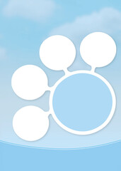 background divided into five circles