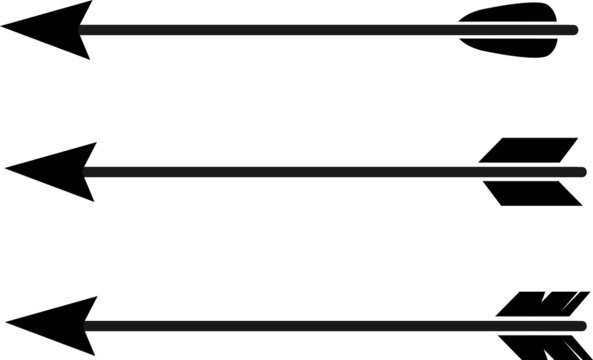 Arrow for bow set on white background. Vector
