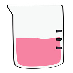 Glass beaker sticker illustration