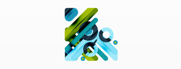 Lines geometric background. Stripes and rings composition business template for wallpaper, banner, background or landing