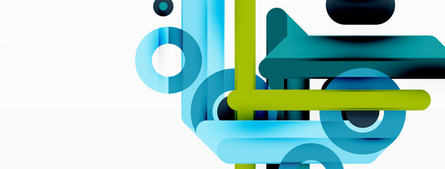 Lines geometric background. Stripes and rings composition business template for wallpaper, banner, background or landing