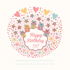 Happy Birthday. Greeting card or print for your design.