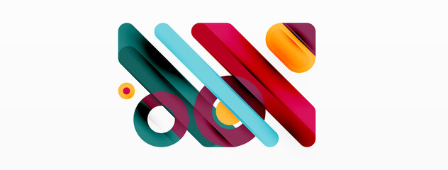 Lines geometric background. Stripes and rings composition business template for wallpaper, banner, background or landing